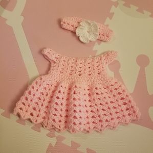 Custom Crocheted Dress w/ Headband